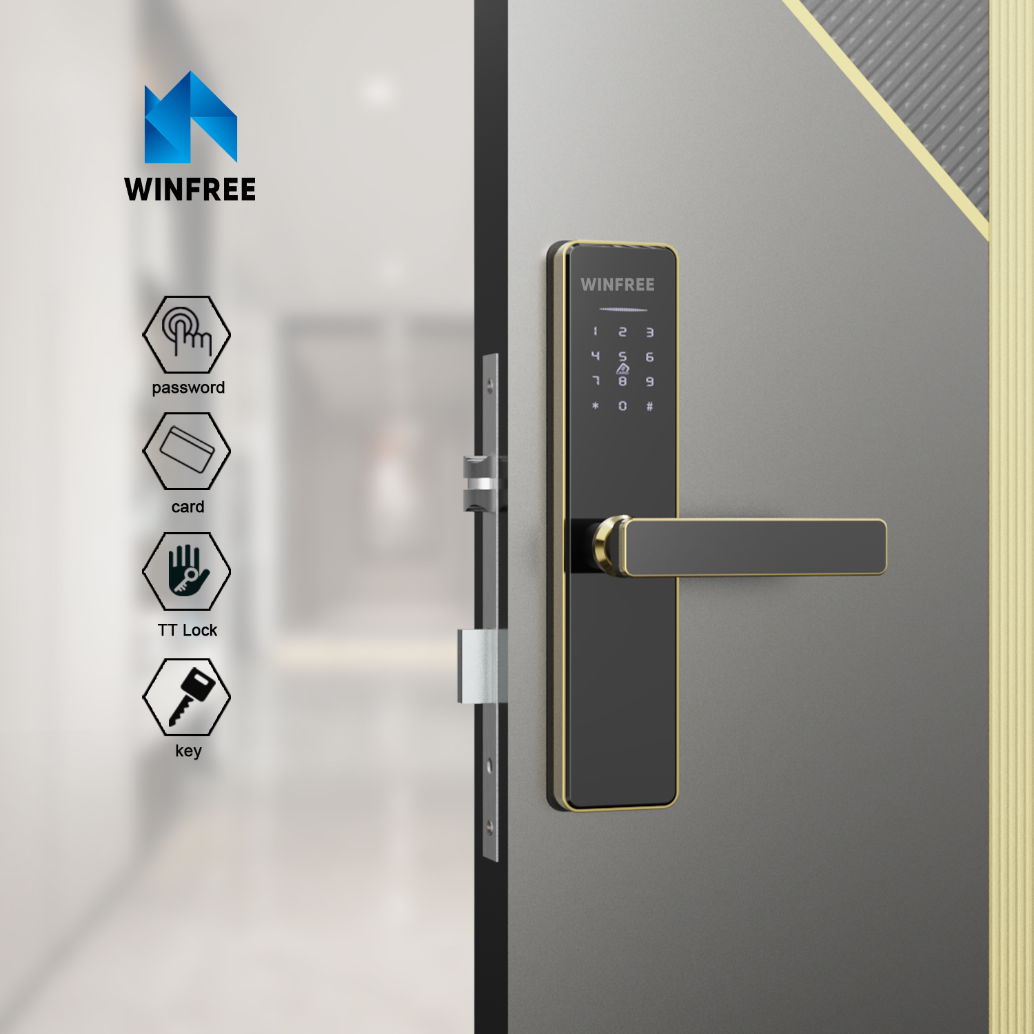 TTHotel Apartment Smart Lock Passcode Card Access Digital Smart ...