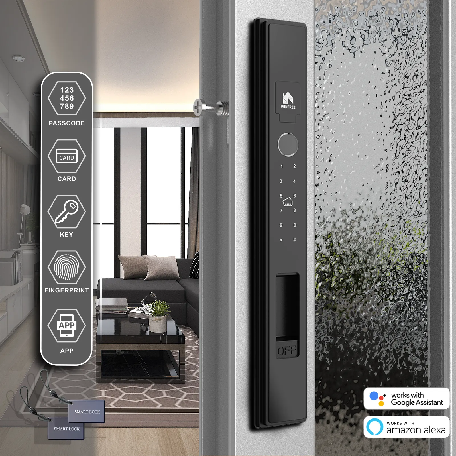 Winfree Smart Tuya Bluetooth Slim Sliding Door Smart Lock – WINFREE SMART