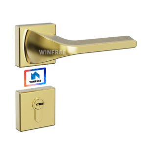 WINFREE Door Handle Zinc Alloy Door Lever with Mortise for Interior Door