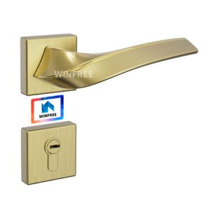 WINFREE Door Handle Zinc Alloy Door Lock with European Mortise for Wooden Door