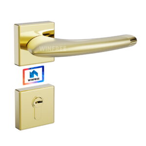 WINFREE Door Handle Zinc Alloy Rosette Door Lock Home Door Wooden Door