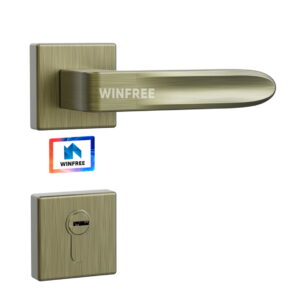 WINFREE Rosette Door Lock Zinc Alloy Door Handle with Mortise for Apartment