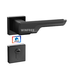 WINFREE Door Lock Rosette Door Handle with Mortise for Wooden Door