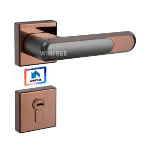 19-14.jpg WINFREE Door Handle Rosette Door Lever with Mortise for Bathroom Bedroom Interior Door