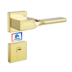 WINFREE Door Lock Zinc Alloy European Mortise Rosette Door Handle for Home