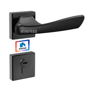 WINFREE Door Lock Zinc Alloy Door Handle with European Mortise for Shop Mall Home