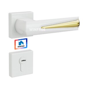 WINFREE Door Handle Zinc Alloy Rosette Door Lock European Mortise for Wooden Door
