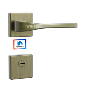 WINFREE Rosette Door Handle Zinc Alloy with Mortise for Interior Door Wooden Door
