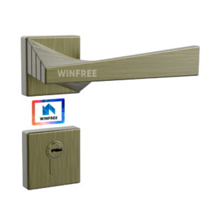 WINFREE Rosette Door Dandle Zinc Alloy Door Lever for Hotel Wooden Door