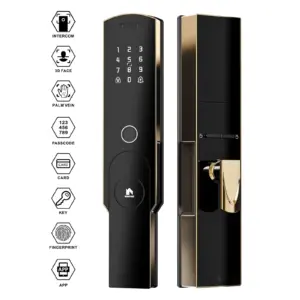 功能图标白底图-玫瑰金 WINFREE Smart Digital Tuya Wifi 3D face Keyless Indoor Smart Lock