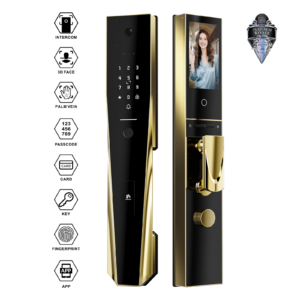 Winfree Tuya Wifi 3D face Automatic Intercom Smart Main Door Lock